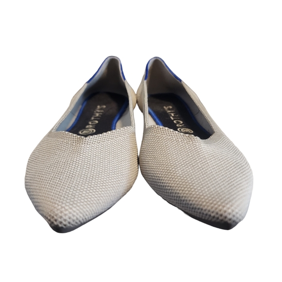 EUC *Retired* Rothy's Light Grey Flax Birdseed The Point Flat - Picture 4 of 10